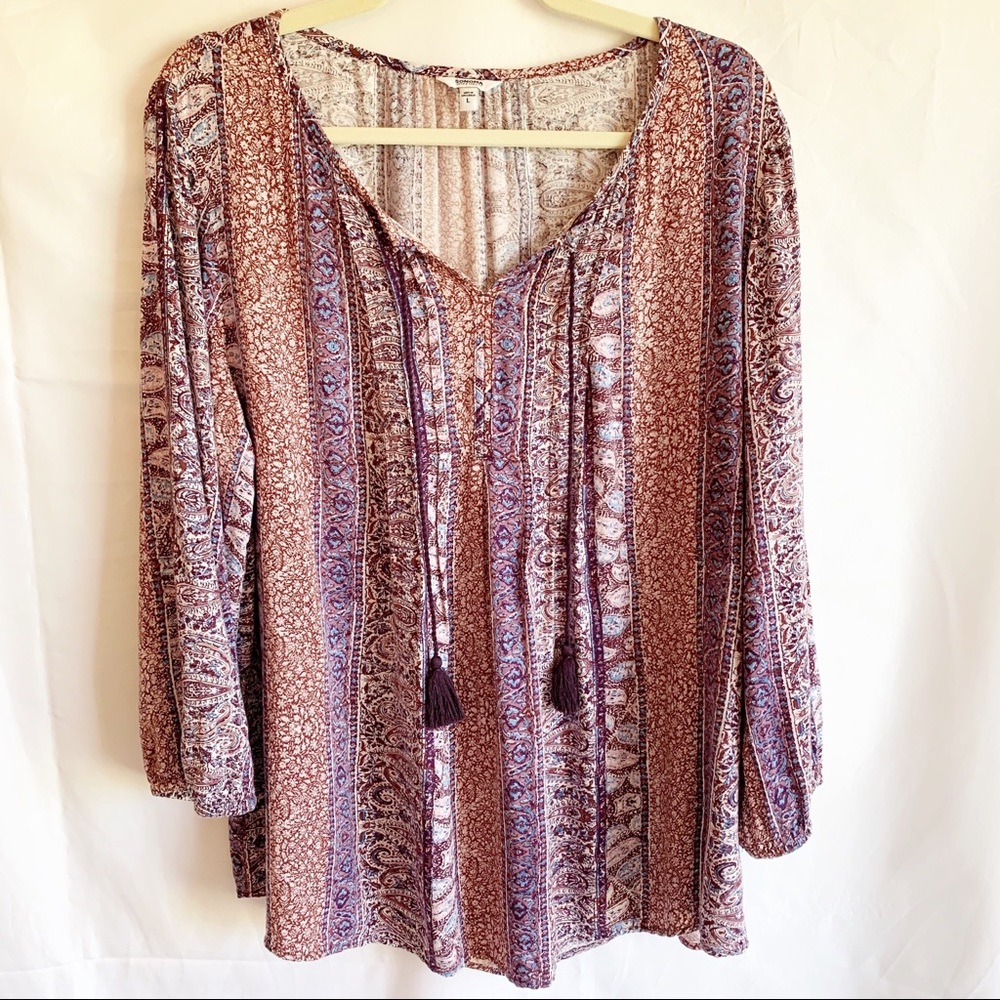Sonoma boho style shirt 3/4 sleeve shirt